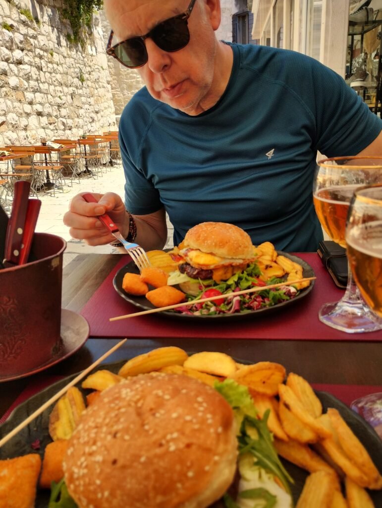 The author eating in Split
